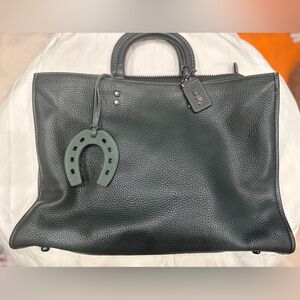 Coach Rogue Green Leather Briefcase - Pebble Leather